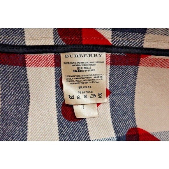 Burberry Women Size 4 (UK 6) Brown Baysbrooke Wool Check & Hearts Duffle Coat - Picture 15 of 16